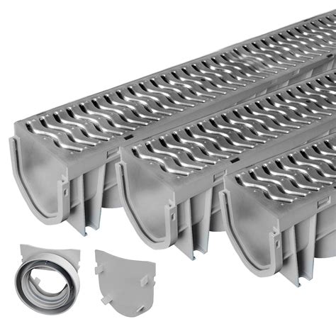 Channel drain VEVOR Trench Drain System, Channel Drain with Plastic Grate, 5